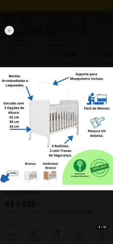 Vendo berço Americano novo