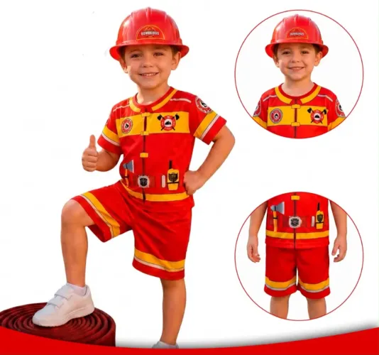 Kit Fantasia infantil Bombeiro