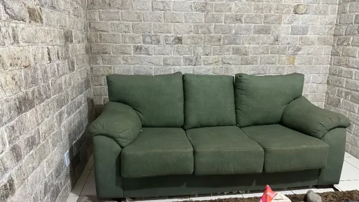 Sofá de linho verde (ler descriçao)