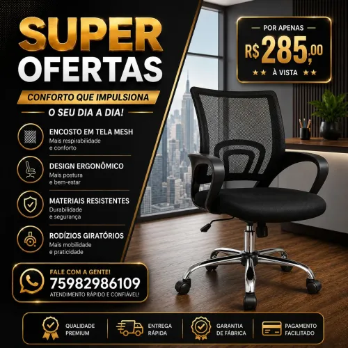 Cadeiras giratórias para escritório marca FORTT