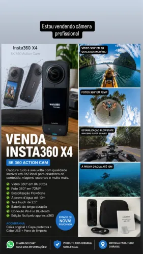 CÂMERA Insta360 X4 8K (Estado de Nova)