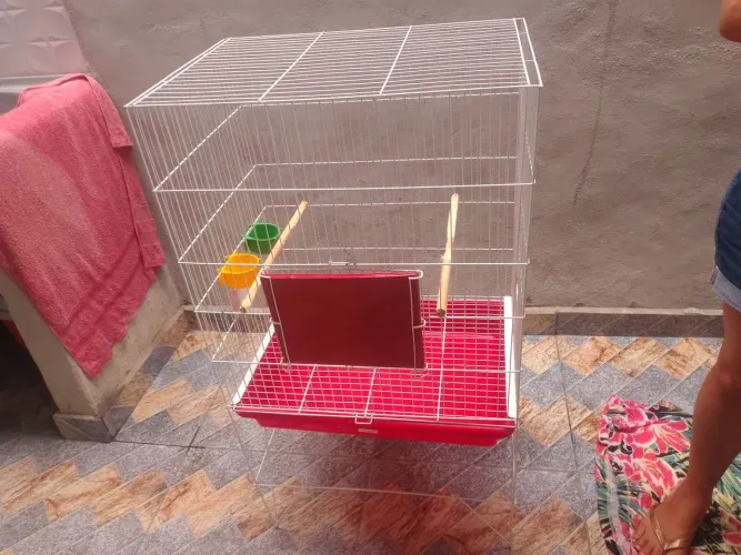 Gaiola Grande para Aves com Comedouros