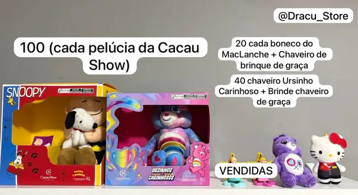 Urso Ursinha Carinhosa - Charlie Brown - Hello Kitty - Ursinha Carinhosa