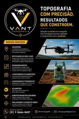 VANT Topografia | Desmembramento ? Usucapião ? Levantamentos Topográficos