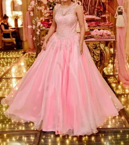 Vestido rosa debutante 15 anos