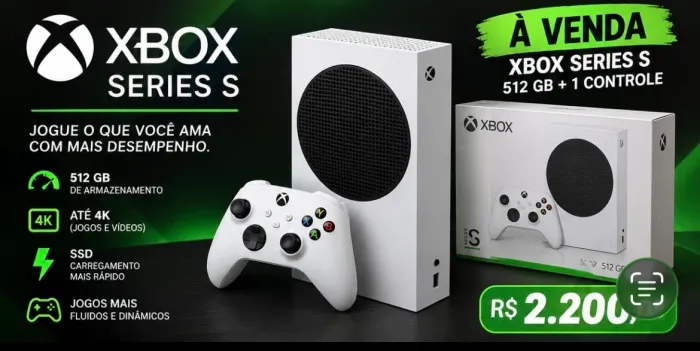 Xbox Séries S com um controle seminovo 512gb