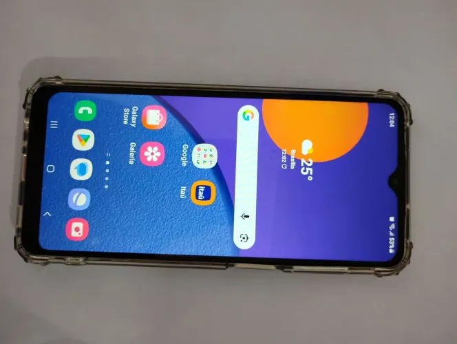 Smartphone Samsung Galaxy m12 64 gb 4 de ram c/ capa e película biometria falhando