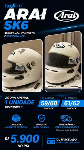 Capacete Arai SK6 Novo na caixa 