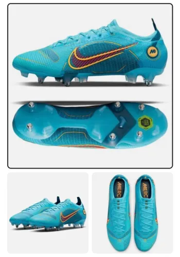 Chuteira Campo NIKE Mercurial Vapor 14 FG Elite Blue Print Azul - Amarelo