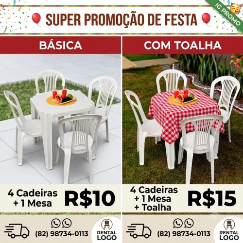 Mesas e cadeiras