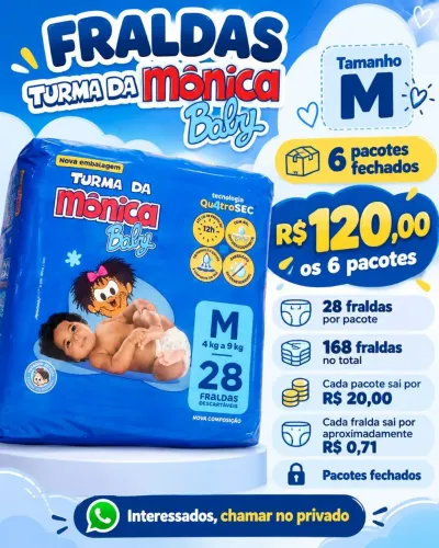 Fraldas turma da Monica - M