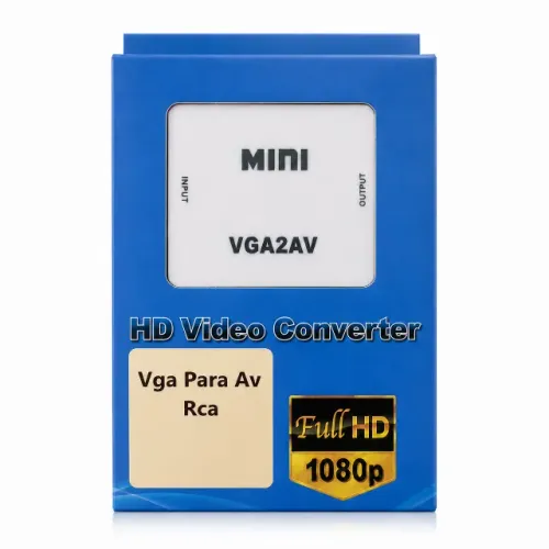 Conversor VGA para AV RCA Mini VGA2AV 1080p Adaptador Vídeo PC Notebook DVR pode retirar n