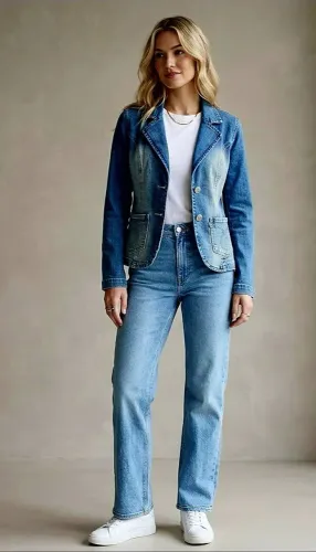Jaqueta jeans feminina blue steel 38