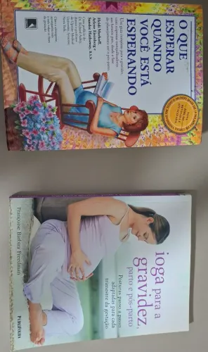 2 livros para gestação o que esperar quando esta esperando + ioga para gravidez 