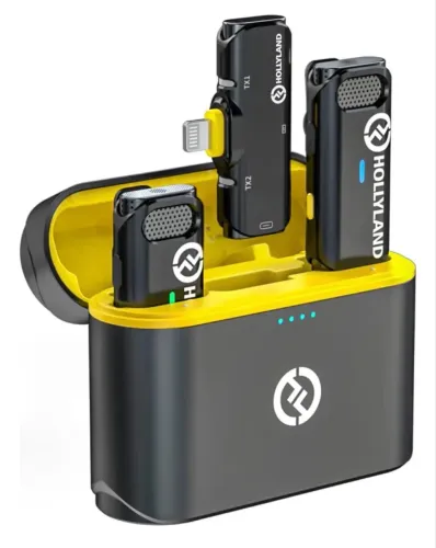 Sistema Microfone 2.4g Hollyland Lark C1 2pessoa P/ios Preto