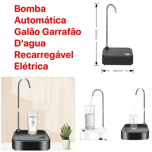 Bomba Automática Galão Garrafão D'agua Recarregável Elétrica