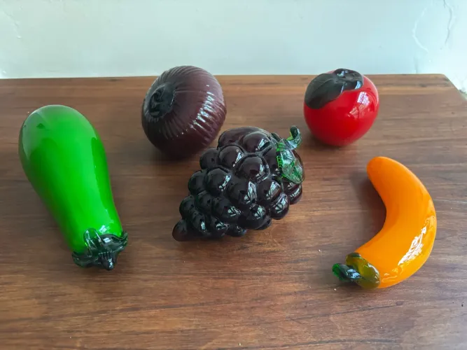 Conjunto de frutas em murano antigas