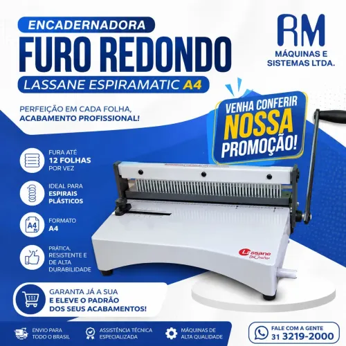 Encadernadora furo redondo a4