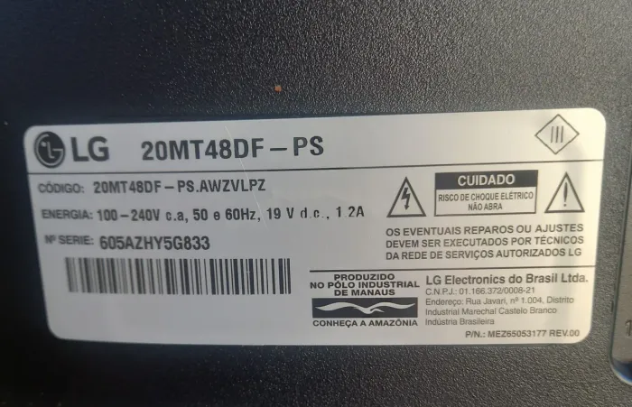 TV MONITOR DA MARCA LG 20 POLEGADAS