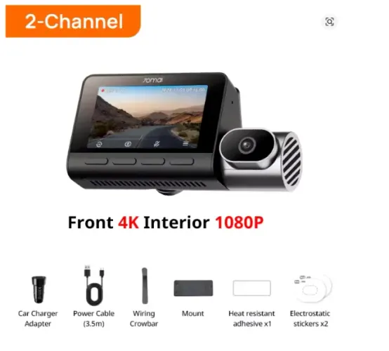 Camera veicular 70mai T800 2 ch 4k 