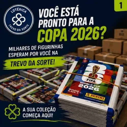 350 Figurinhas da Copa 2026 - 50 envelopes com 7 unidades