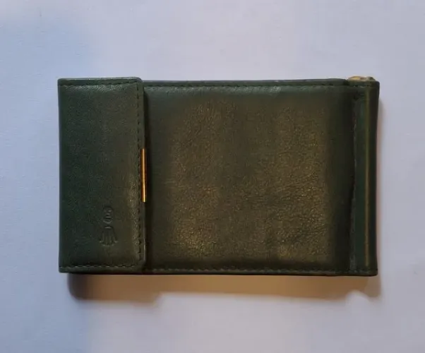 PORTA CARTÕES ROLEX VINTAGE COURO VERDE EXECUTIVO 
