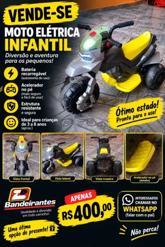 Vende-se moto elétrica bandeirantes