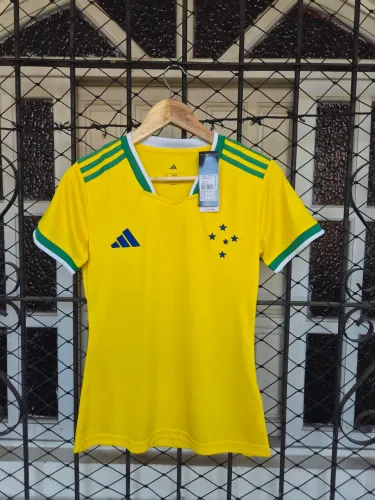 CAMISA FEMININA CRUZEIRO BRASIL ADIDAS 2026 - AMARELO+VERDE