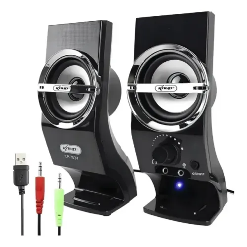 Caixa de Som Knup KP-7024 12W RMS USB P2 Preto