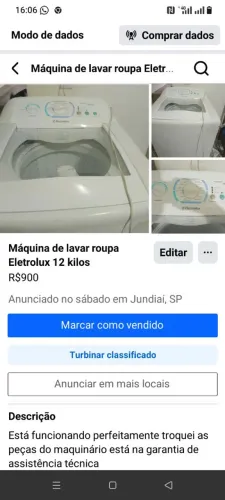 Máquina de lavar roupa Eletrolux turbo 12 kilos 220 volts