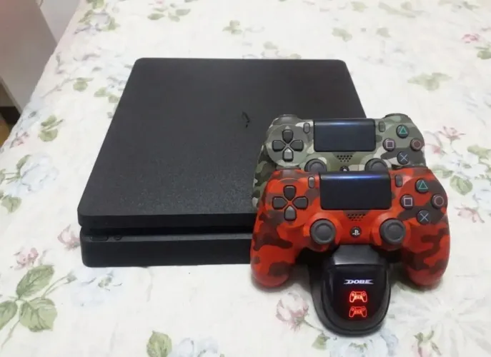 Ps4 Slim 2 Controles 70 Jogos Aceito Cartão