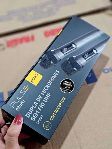 Microfone duplo para caixa de som.