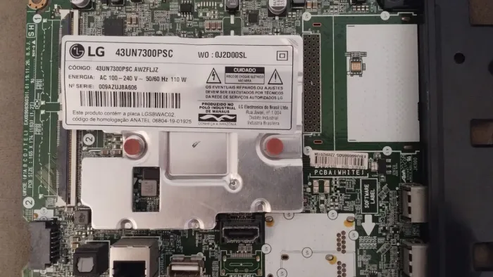 Vendo placa da televisão LG 43un7300psc completa