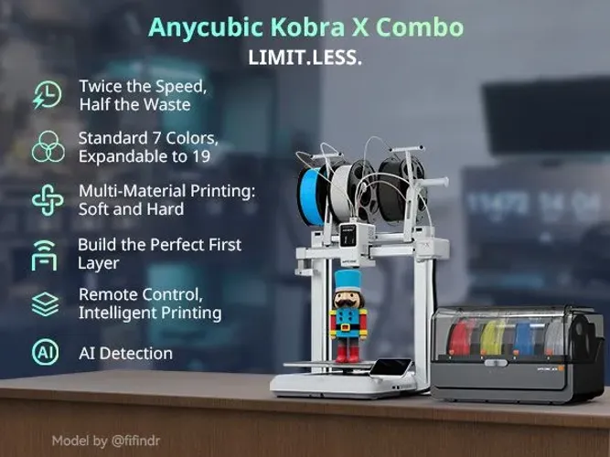 IMPRESSORA 3D KOBRA X COMBO NOVA!