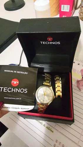 Relógio Technos dourado feminino, pouco uso,