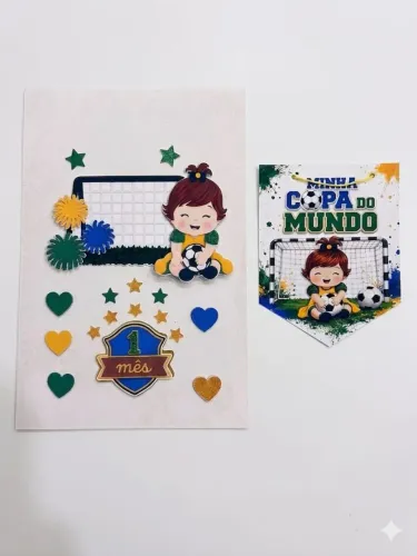 Kit Mesversário Personalizado Minha 1ª Copa do Mundo | Entrega grátis para em São Luís