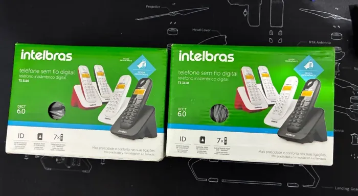 Kit Intelbras - 2 Telefones Sem Fio + 1 Telefone com Fio | Praticamente Novos