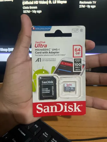 Cartão De Memória Sandisk Ultra 64GB MicroSD 100MB/s Full HD Com Adaptador