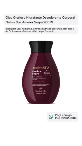 Óleo glorioso hidratante desodorante corporal nativa spa ameixa negra 200ML
