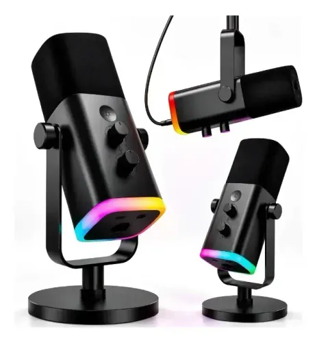 Microfone FIFINE AM8 USB/XLR com RGB - Preto