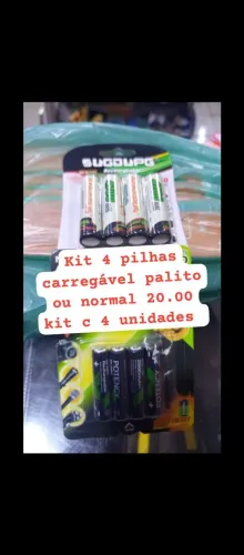 Kit 4 pilhas palito normal ou palito c 4 20.00