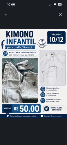 Kimono infantil tamanho 10/12.