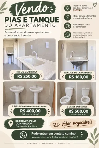 Pias e vasos sanitários
