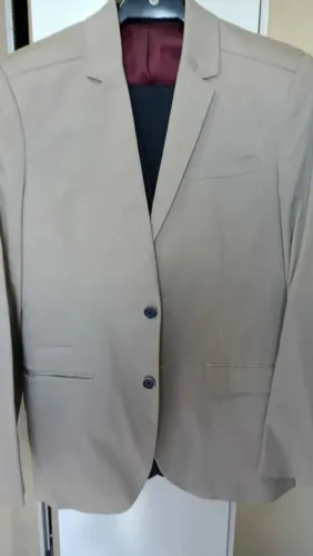 BLAZER SLIM MASCULINO BEGE TAM 48 - RESUMO MODA MASCULINA