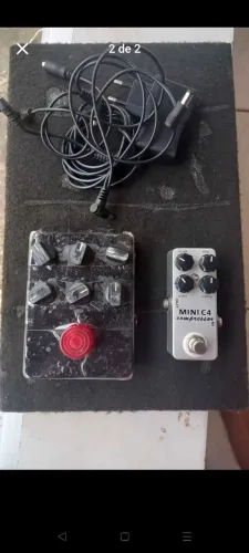 Pedal América sound Joyo preamp+pedal mini c4 compressor Guitarra!troco tank B para baixo