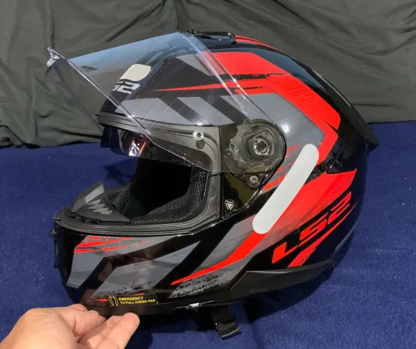 CAPACETE LS2 FF808 STREAM 2 FURY BLACK/RED - TAM. 62!