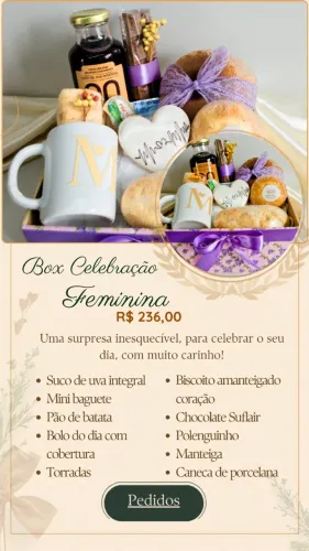 Cesta de Café da Manhã Box Celebração Feminino - Barra Velha