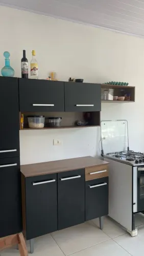 JOGO DE COZINHA MÓDULAR PRETO/MARROM