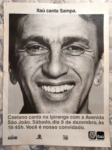 Cartaz Original Caetano Veloso 1995 Show Ipiranga X São João