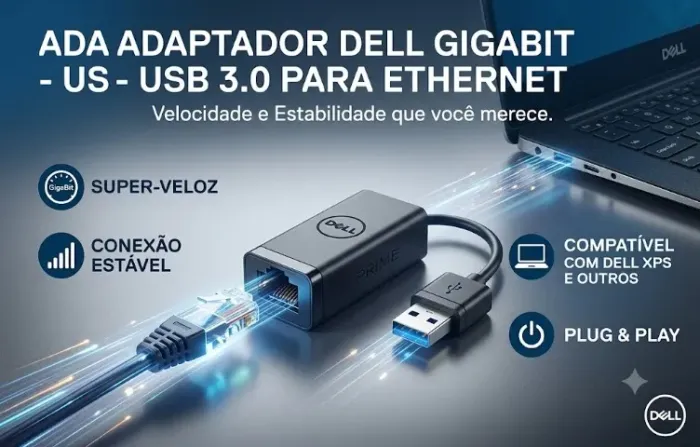 Adaptador da Dell GigaBits - USB 3.0 para Ethernet Boot PXE